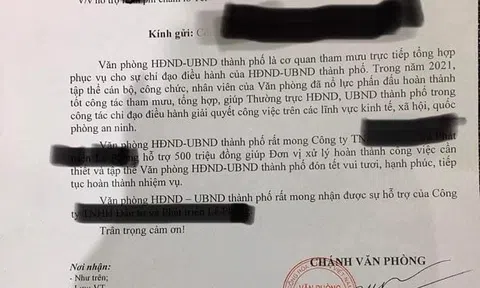 Xuất hiện văn bản xin doanh nghiệp 500 triệu đón tết, Chủ tịch TP Thuận An chỉ đạo làm rõ
